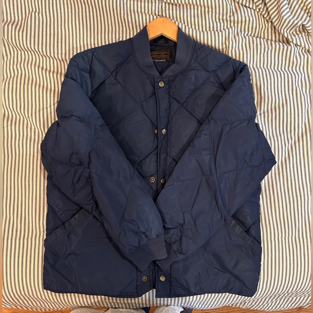 Eddie Bauer Dark Blue Quilted Puffer Jacket